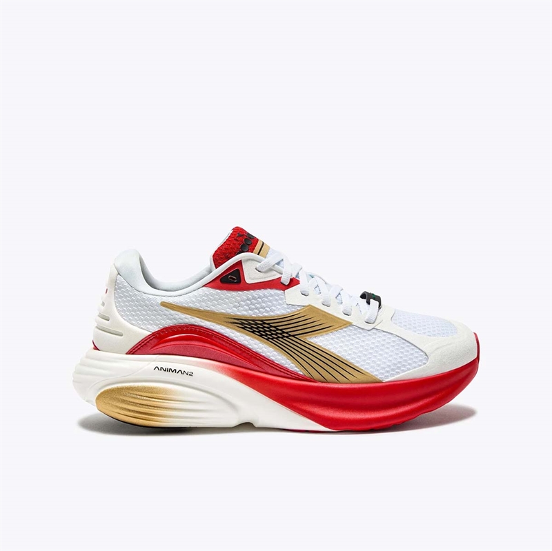 Hvid Diadora Atomo Star Løbesko Rød - Runnerschoice