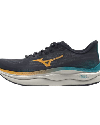 Løbesko Mizuno Wave Sky Baritone Blue Citrus Capri Breeze - Mizuno Runnerschoice